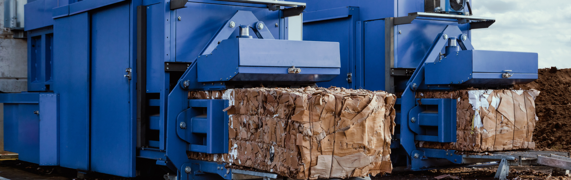 Blue Paper Squeezer Container And Garabage Press Machine Recycle Cardboard To Reusable Material Bales